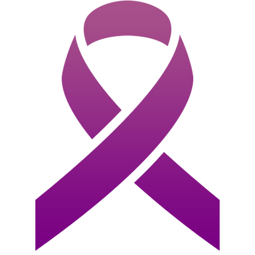 a purple ribbon on a black background